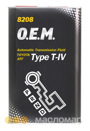 Масло трансмиссионное для АКПП O.E.M. for TOYOTA&LEXUS ATF T-IV MANNOL   1л. синт.  ж.б.jpg